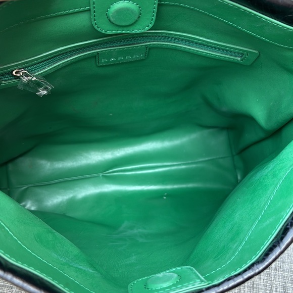 KARKKI CARRY ALL LEATHER KNOTTED TOTE Handbag- Black C - Picture 8 of 9